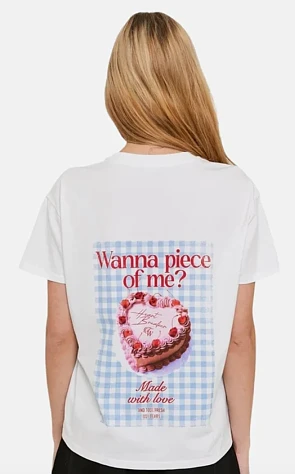 Wit tshirt met leuke print aan 4,99 euro