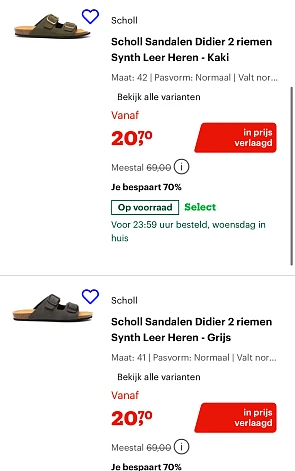 Scholl heren slippers -70%