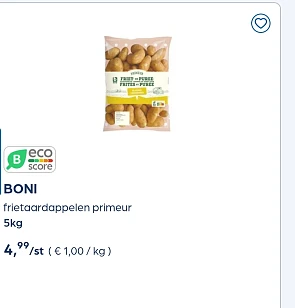 BONI frietaardappelen primeur 5kg in promo