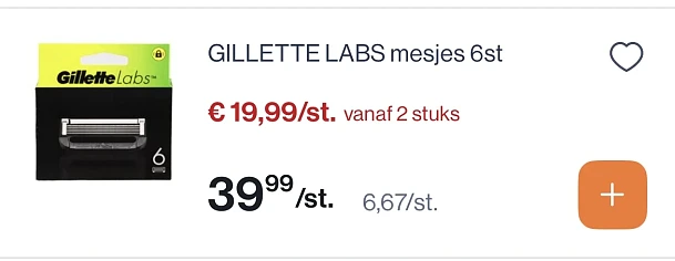 Gillette labs scheermesjes 6 stuks -50%