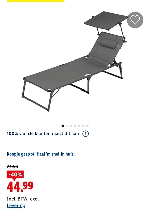 Ligstoel aluminium LIVARNO home Houston -40% op lidl.be