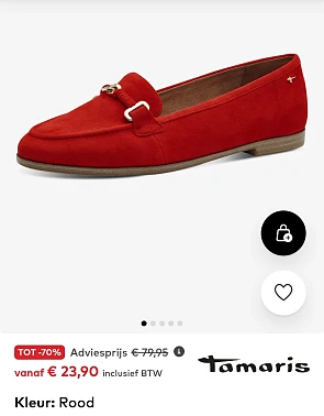 Tamaris Instappers in Rood -70% op aboutyou.be