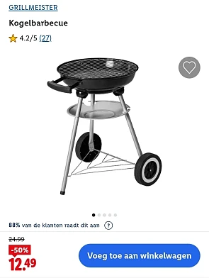 Grillmeister kogelbarbecue -50% bij Lidl