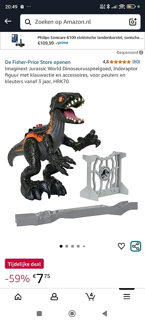 Jurassic world dino aan 7,75€