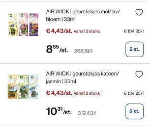Airwick geurstokjes -50%
