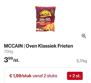 MCCAIN Oven Klassiek Frieten 700g -50%