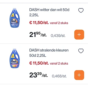 Dash vloeibaar tot -50%