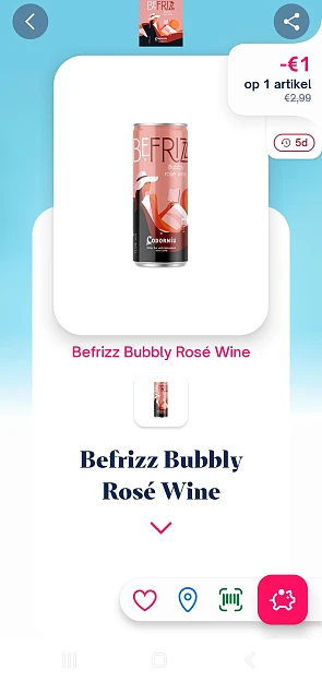 befrizz bubbly rosé wine -€1