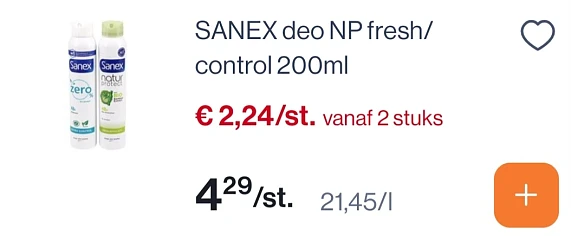 SANEX deo NP fresh/control 200ml in promo