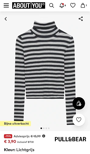 Pull&Bear trui in lichtgrijs enkel maat S -75% op aboutyou.be