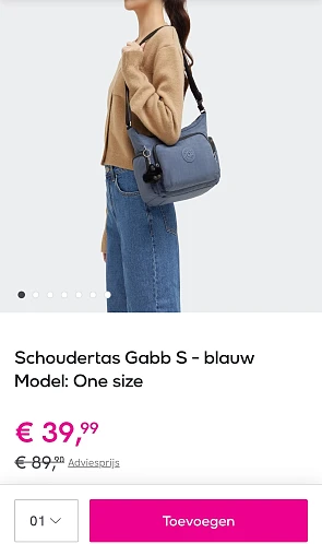 Kipling schoudertas Gabb S - blauw Model: One size in promo op veepee.be