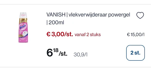 Vanish vlekverwijderaar powergel 200 ml -50%