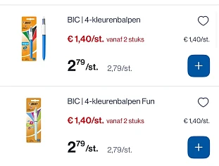 Bic 4 kleuren balpen 🖊️-50%
