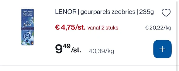 Lenor geurparels fris en zeebries -50%