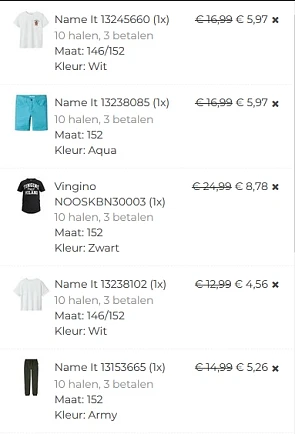 10 stuks kopen = 3 betalen