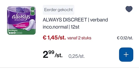 Always discreet goedkoper en met coupon gratis