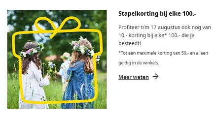 Zomerfestival stapelkorting tot €50 bij Ikea Nederland
