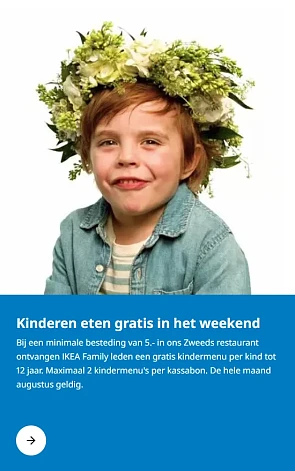 Kinderen eten gratis in het weekend bij Ikea in Nederland