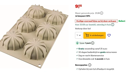 Silikomart - 3D siliconen bakvorm voor 9.05€