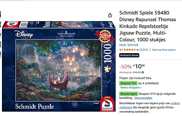 -50% Rapunzel/Repelsteeltje puzzel Disney 🧩