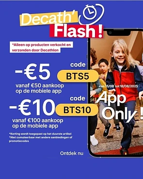 Decathlon Flash tot -€10 in de app