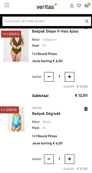Zwempakken 1+1 gratis