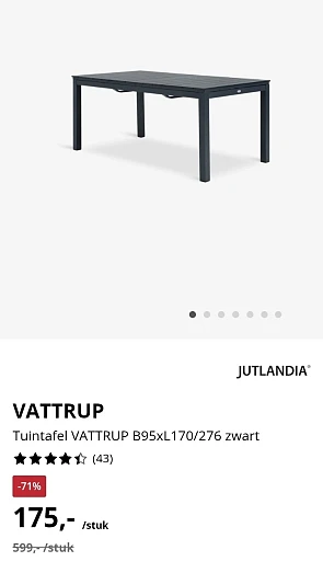 Uitschuifbare tuintafel VATTRUP nu -71% bij Jysk