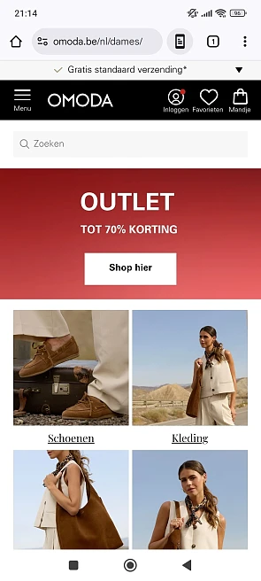 Outlet tot -70% bij omoda