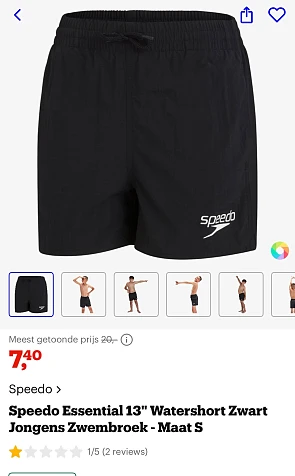 Speedo essential 13 watershort jongens zwembroek -maat S -63% bij bol