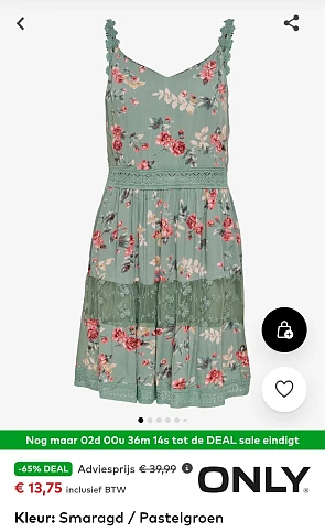 Only pastelgroene jurk -65% op aboutyou.be