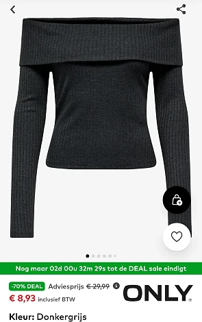 Only donkergrijze shirt -70% op aboutyou.be