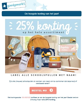 22% korting bij goedgemerkt