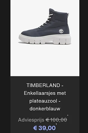 Tot 65% korting op Timberland schoenen en kleding
