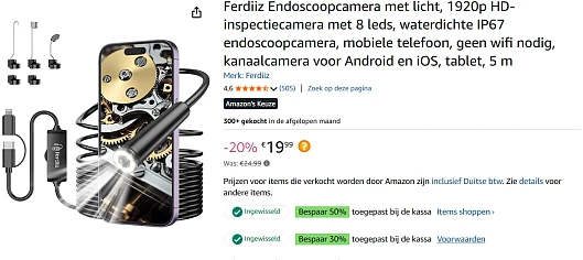 Endoscoopcamera bij amazon