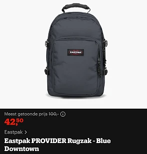 Eastpak rugzak aan 42,5€ bij bol