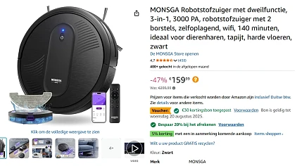 Robotstofzuiger met dweilfunctie