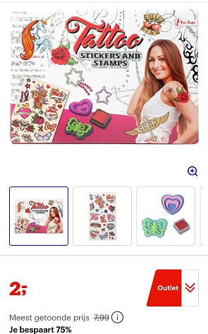 Tattoostickers en Stempelset -75% bij bol.com