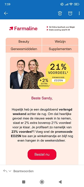 23% korting farmaline