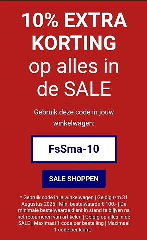 10% EXTRA KORTING op alles in de SALE