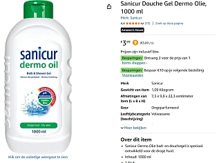 Sanicur Douche Gel Dermo Olie, 1000 ml