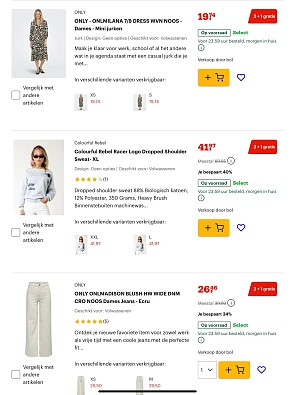 Bol dameskleding 2+1