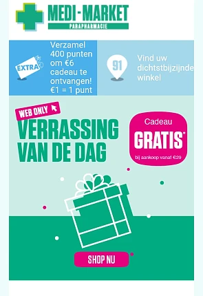 Vandaag gratis cadeau bij Medi-Market