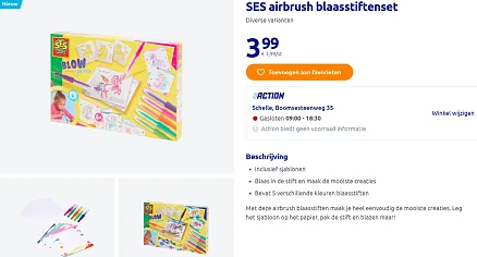 SES airbrush blaasstiftenset voor maar €3,99 bij Action