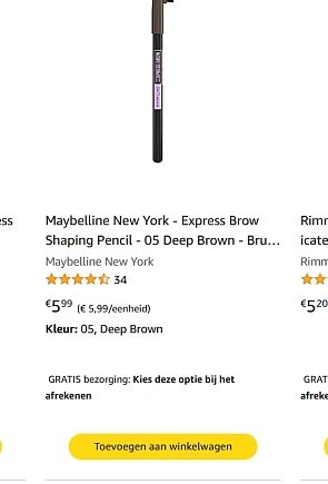 Maybelline wenkbrauw potlood, Rimmel Nagellak, Max Factor oogpotlood en meer aan 1+1 gratis
