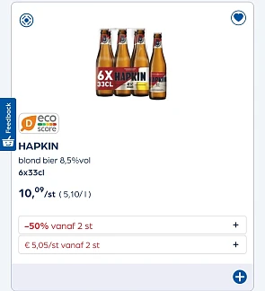 Hapkin en ypra voor een mooie prijs tot -50% extra bij Collect en go