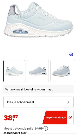 Skechers uno gen1 blauwe meisjes sneakers -40% op bol.com