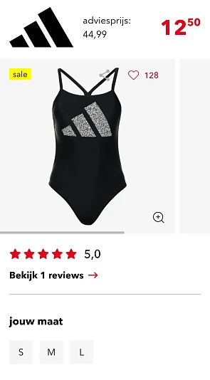 Adidas zwart badpak bij scapino.nl