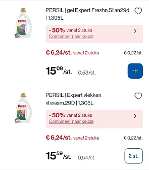 Persil wasmiddel 29 dosissen met mooie dubbele korting bij Collect en go