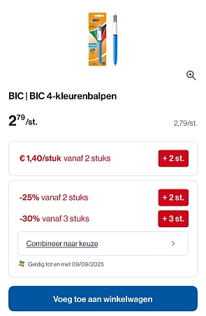 Bic 4 kleuren balpennen 🖊️ met dubbele korting tot -30% bij Collect en go