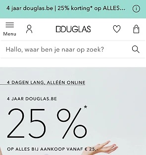 Douglas 25% korting